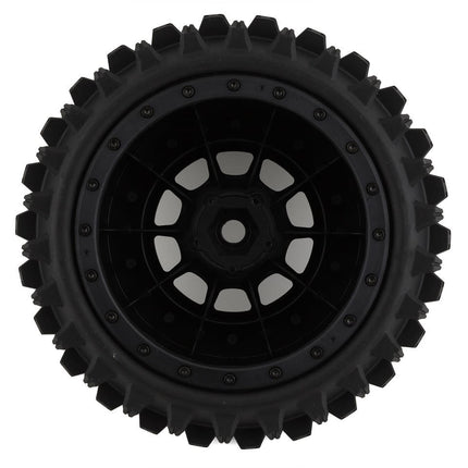 JConcepts Magma Pre-Mounted Monster Truck Tires w/Hazard Wheel BlK (2) 4013-3994