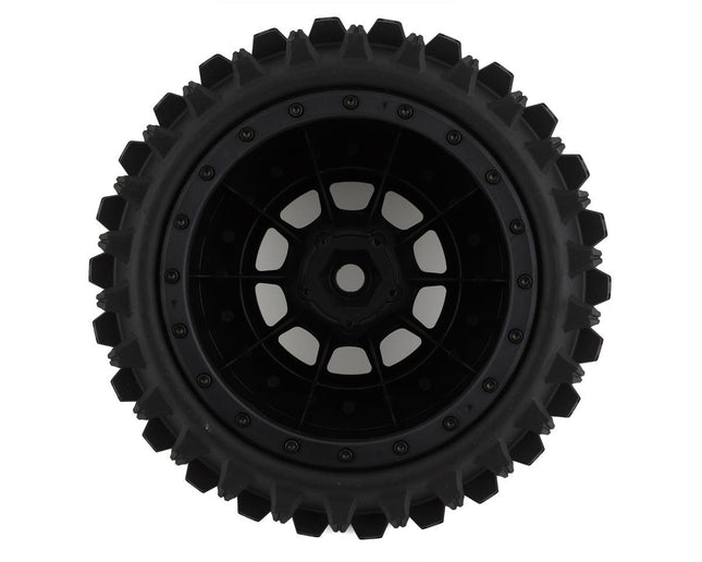 JConcepts Magma Pre-Mounted Monster Truck Tires w/Hazard Wheel BlK (2) 4013-3994