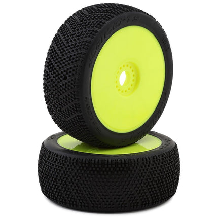 JConcepts Falcon Pre-Mounted 1/8th Buggy Tires (Yellow) (2) (Green) JCO4071-22