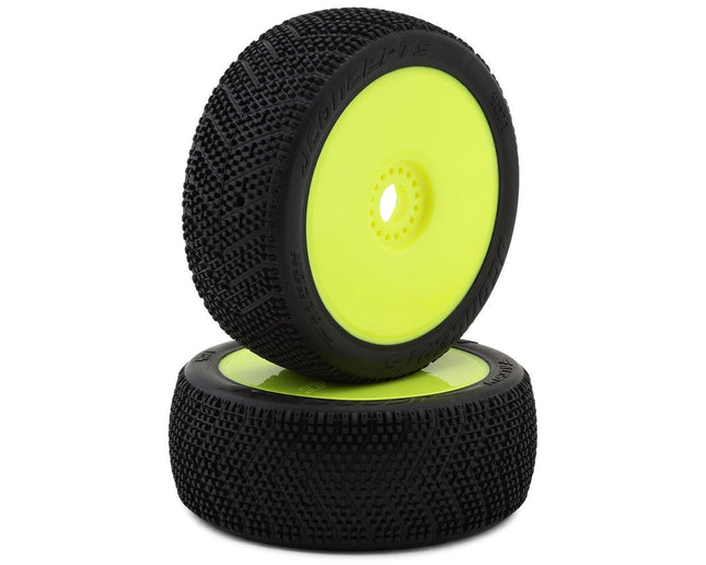 JConcepts Falcon Pre-Mounted 1/8th Buggy Tires (Yellow) (2) (Green) JCO4071-22