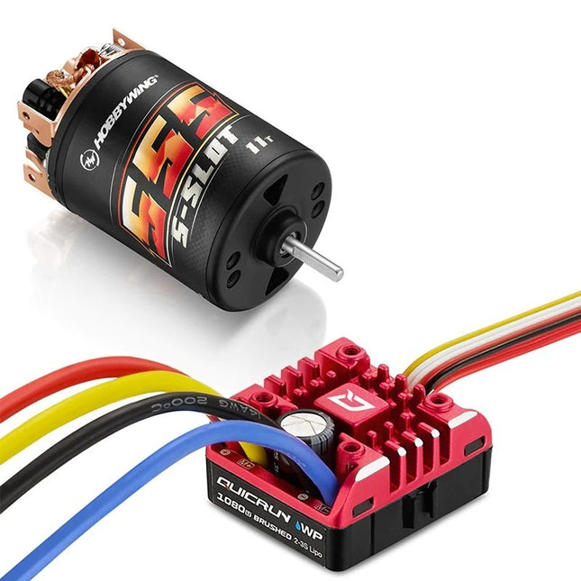Hobbywing QuicRun 1080 G2 ESC with Brushed 555, 11T Motor Combo