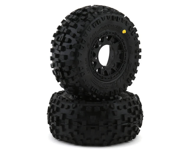 Pro-Line Badlands SC 2.2/3.0 Tires w/Raid Wheels Black (M2) w/12mm Removable Hex