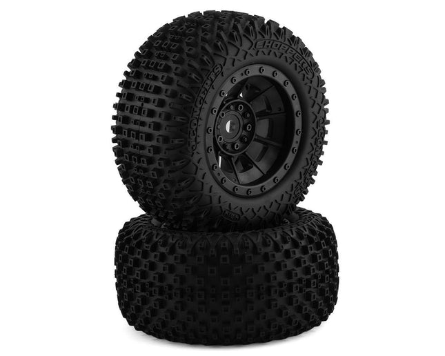 JConcepts Choppers Pre-Mounted Monster Truck Tires w/Hazard Wheel Blk 4014-3994