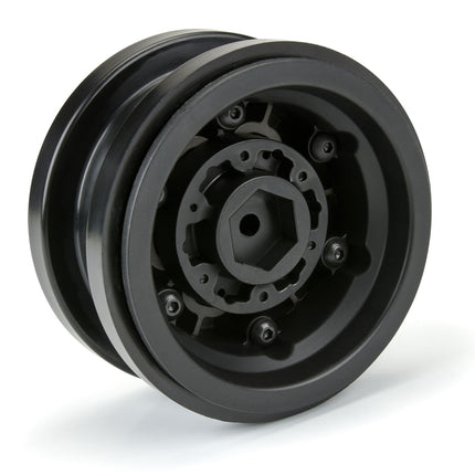 Proline Black Rhino Armory Gunmetal 2.9" Aluminum Dual Offset Wheels Axial SCX6