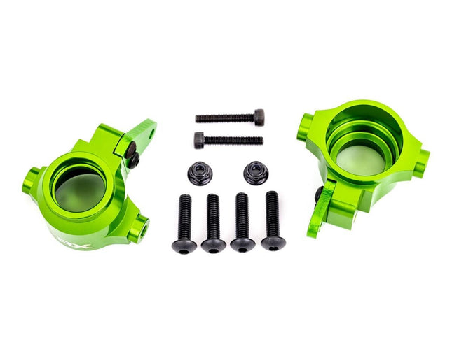 Traxxas Sledge Aluminum Steering Blocks Left & Right Green TRA9635G