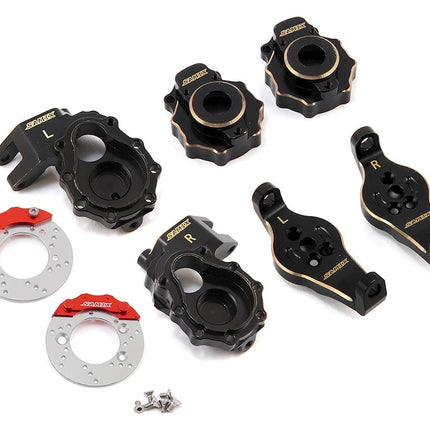 Samix Brass Steering Knuckles C-Hubs & Outer Portal Covers for Traxxas TRX-4