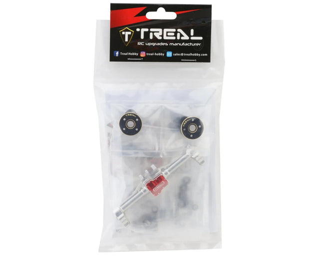 Treal Hobby Alum Complete Rear Portal Axle for TRX-4M w/Brass Covers Silver