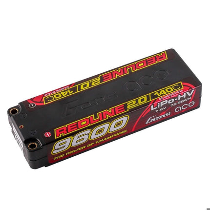 Gens Ace Redline 2.0 2S LiHV Battery 140C (7.6V/9600mAh) w/5mm Bullets