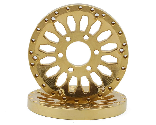Reefs RC Brass 1.9" "SHIELD" Reversible Offset Wheel Face Set (2) 39g ea
