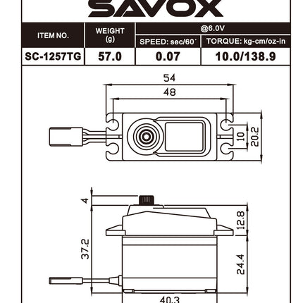Savox Black Edition, Standard Size Coreless Digital Servo, 0.07sec / 139oz @ 6V