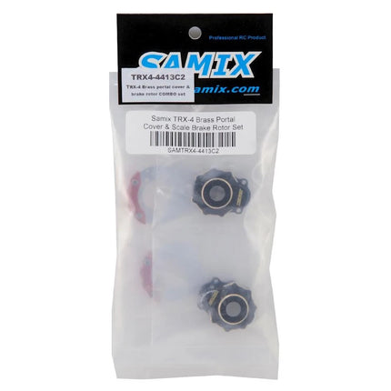 Samix Brass Portal Covers for Traxxas TRX-4 (2) (27.5g) w/Scale Brake Rotors