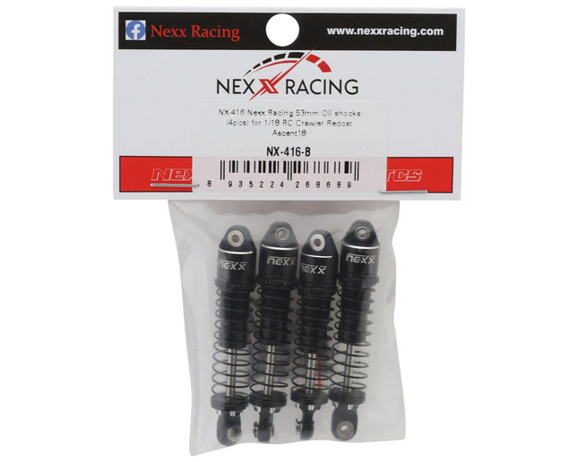 NEXX Racing NX-416-B Redcat Ascent18 53mm Oil-Filled Shocks (Black) (4)