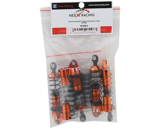 NEXX Racing Aluminum Oil-Filled Reservoir Shocks Traxxas 4x4 Mini Maxx (Orange)