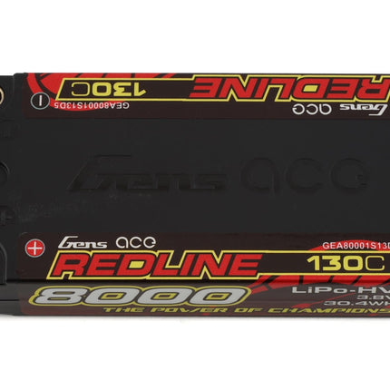 Gens Ace Redline 1S LiHV LiPo LCG Battery 130C (3.8V/8000mAh) w/5mm Bullets