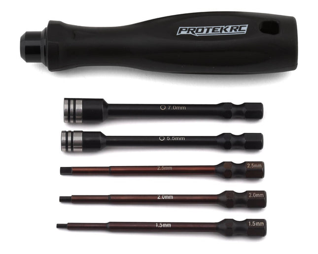 ProTek RC TruTorque 5-Pc 1/4 Hex/Nut Driver Set 1.5 2.0 2.5mm Hex/5.5 7mm Driver