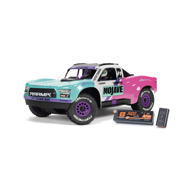 Arrma MOJAVE GROM 223S BLX Brushless 4X4 RTR with Battery & Charger Teal/Pink