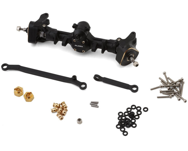 Injora Axial SCX24 +4mm Nylon Front Planet Axle Set (Black) INJSCX24-195BKF