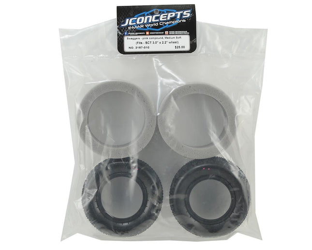 JConcepts Swaggers Short Course Front Carpet Tires (2) (Pink) 3187-010