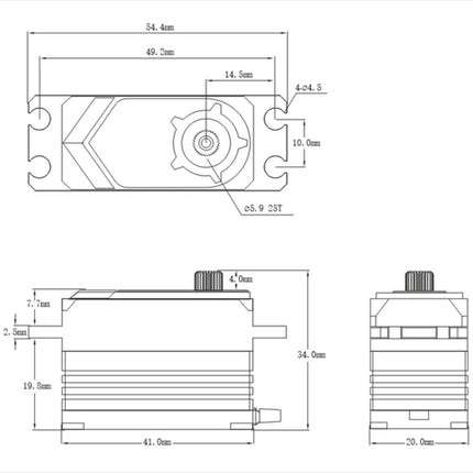 SRT Servos BHX6 Standard Short HV Brushless Digital Servo SRTBHX6