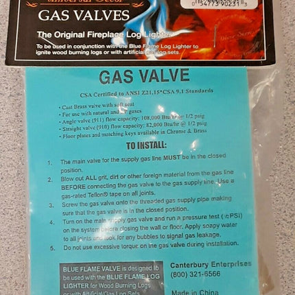 Blue Flame 1/2" Straight Valve BFS.910 Brand New!!