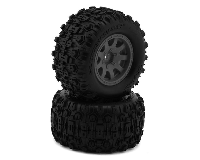 Traxxas Mini Maxx Sledgehammer Rear Pre-Mount Tires Charcoal Grey (2) 10770-GRAY
