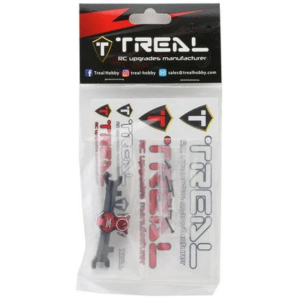 Treal Hobby Axial SCX24 Aluminum Front Axle (Black/Red) TLHTSCX24-02