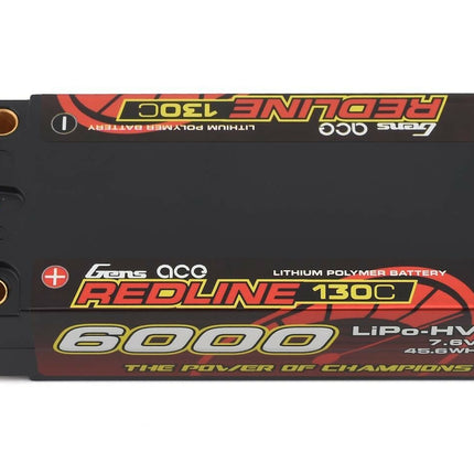 Gens Ace Redline 2S 130C Battery Pack w/5mm Bullets 7.6V/6000mAh GEA60002S13D5