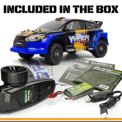 BlackZon Vyper RX Turbo 1/16 4WD 2S Brushless Rally Car - Blue/Orange BZN540284
