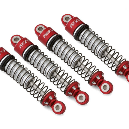 NEXX Racing 56mm Aluminum Threaded Oil-Filled Shocks (Red) (4) for Traxxas TRX-4