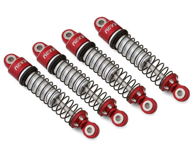 NEXX Racing 56mm Aluminum Threaded Oil-Filled Shocks (Red) (4) for Traxxas TRX-4