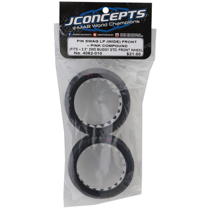 JConcepts Pin Swag LP Wide 2.2" 2WD Front Buggy Carpet Tires (2) (Pink) 4062-010
