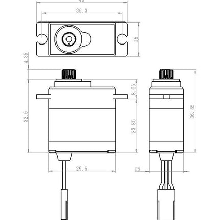 Savox Waterproof Premium Mini Digital Servo with Soft Start SAVSW1250MGP