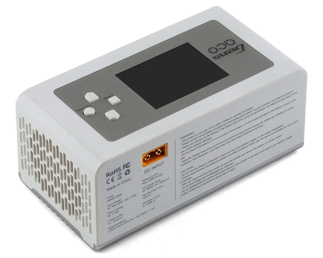 Gens Ace Imars D300 G-Tech Smart Dual AC/DC Charger 6S/16A Wht AC-300W DC-350Wx2