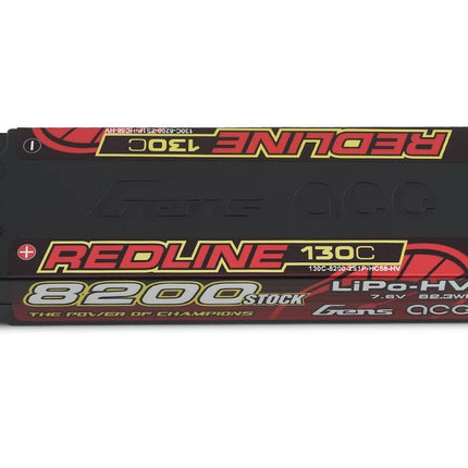 Gens Ace Redline 2s LiPo Battery 130C w/5mm Bullets 7.6V/8200mAh GEA82002S13D5