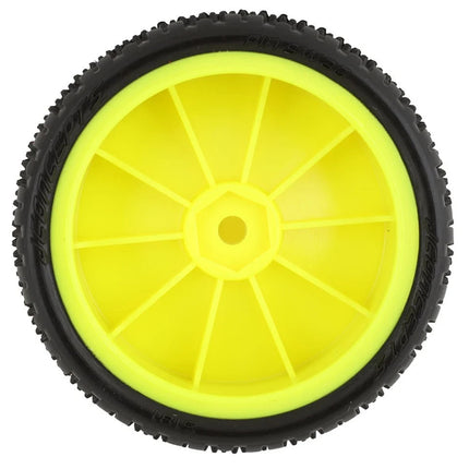JConcepts Pin Swag Slim 2.2" Pre-Mount 2WD Front Buggy Carpet Tires Yellow Pink
