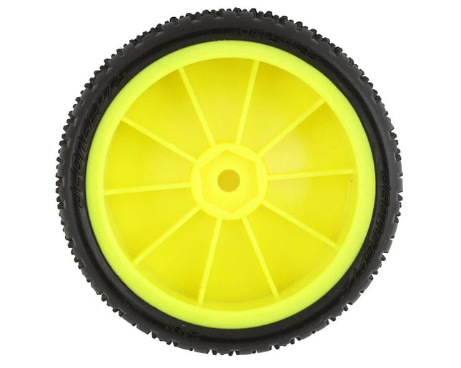 JConcepts Pin Swag Slim 2.2" Pre-Mount 2WD Front Buggy Carpet Tires Yellow Pink