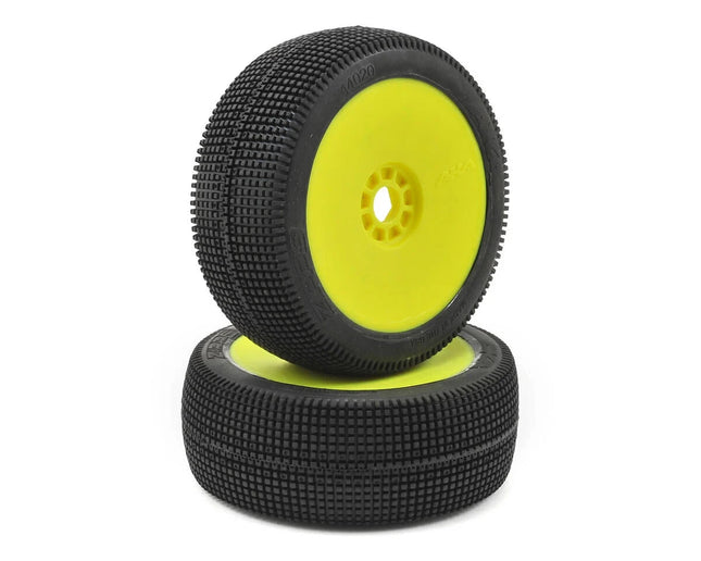 AKA EVO Zipps 1/8 Buggy Pre-Mounted Tires (Yellow) Soft - Long Wear