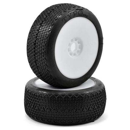 AKA Typo 1/8 Buggy Pre-Mounted Tires White Clay AKA14015CRW