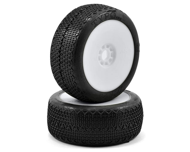 AKA Typo 1/8 Buggy Pre-Mounted Tires White Clay AKA14015CRW