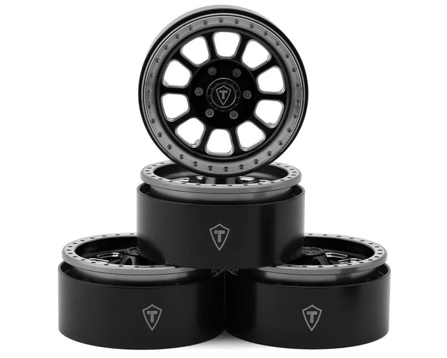 Treal Hobby Type V2 1.9" Beadlock Wheels (Black/Silver)
