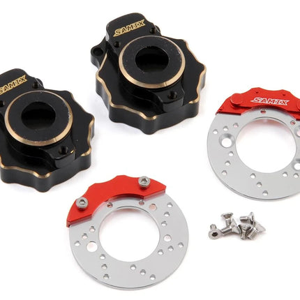 Samix Brass Portal Covers for Traxxas TRX-4 (2) (27.5g) w/Scale Brake Rotors