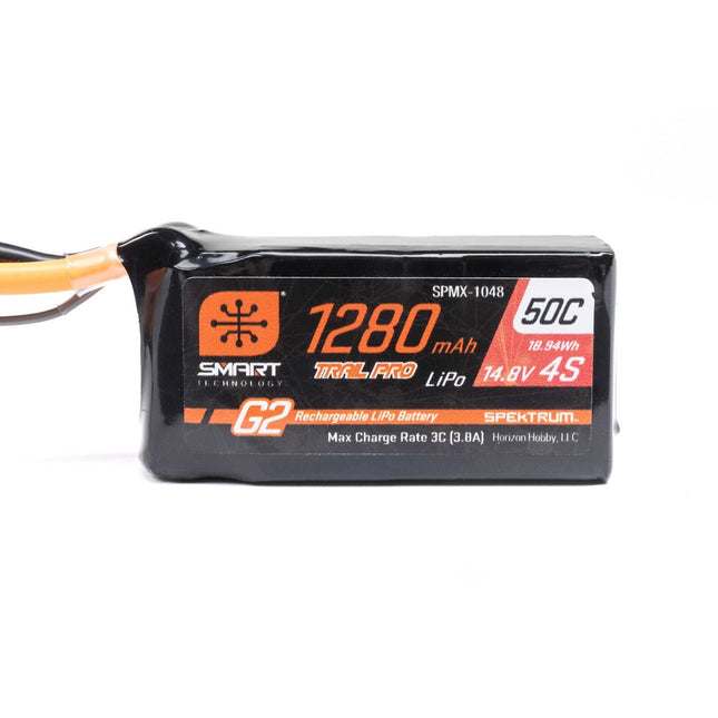 Spektrum 14.8V 1280mAh 4S 50C Smart G2 Trail Pro LiPo Battery: IC3