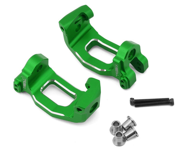 Treal Hobby Aluminum Front C Hub Spindle Carriers for Traxxas Sledge (Green)