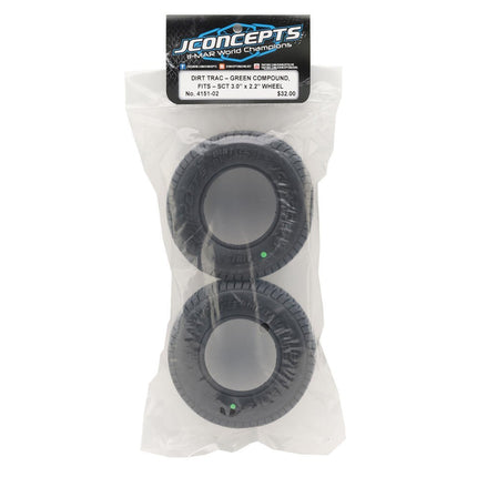 JConcepts 4151-02 Dirt Trac Short Course Dirt Oval Tires (2) (Green) JCO415102