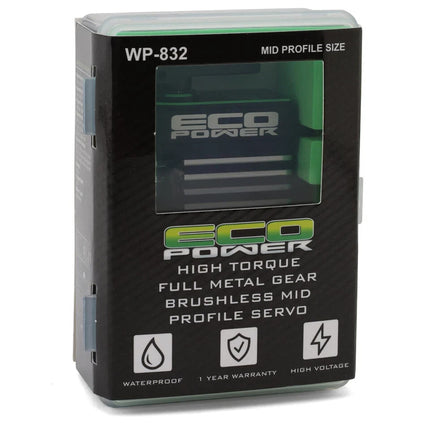 EcoPower 832 Mid Profile High Torque Brushless Crawl/Bash Servo HV/WP Metal Case