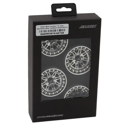 Samix Multi Crawlers Straight Spoke 1.9" Alum Adj Offset Beadlock Wheels Silver