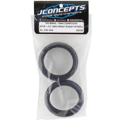 JConcepts Pin Swag Slim 2.2" 2WD Front Buggy Carpet Tires (2) (Pink) 3181-010