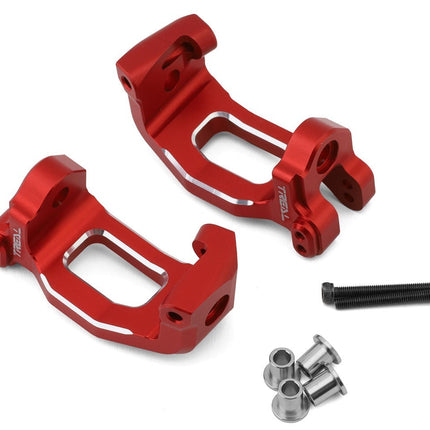 Treal Hobby Aluminum Front C Hub Spindle Carriers for Traxxas Sledge (Red) 