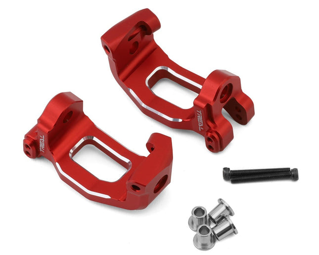 Treal Hobby Aluminum Front C Hub Spindle Carriers for Traxxas Sledge (Red) 