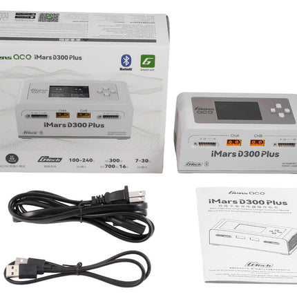 Gens Ace iMars D300 Plus G-Tech Smart Dual AC/DC Charger Wht 6S/16A Bluetooth